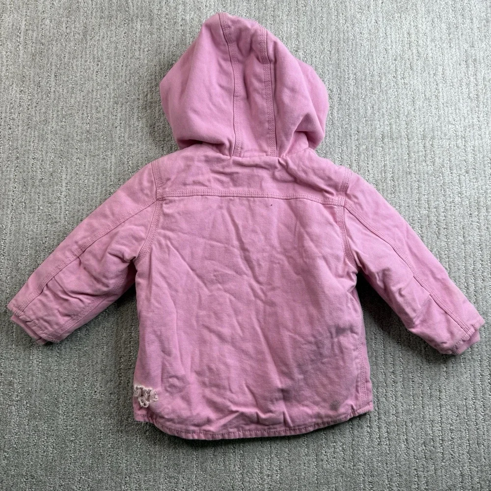 Pink Carhartt Jacket Toddler Size 24 Months Hooded
